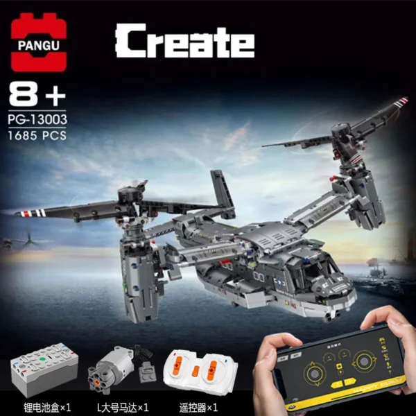 13003 Remote Control The V-22 Osprey Airplane Model Building Blocks Brick