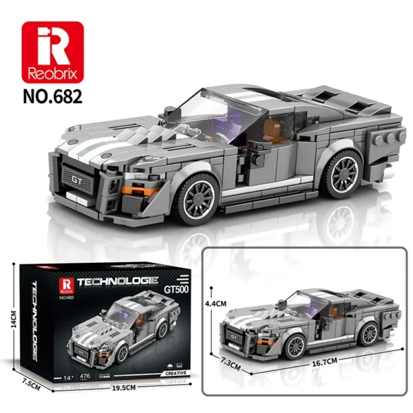 Technical GT500 Sports Car Building Blocks - Image 2