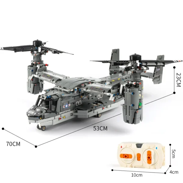 13003 Remote Control The V-22 Osprey Airplane Model Building Blocks Brick - Image 6
