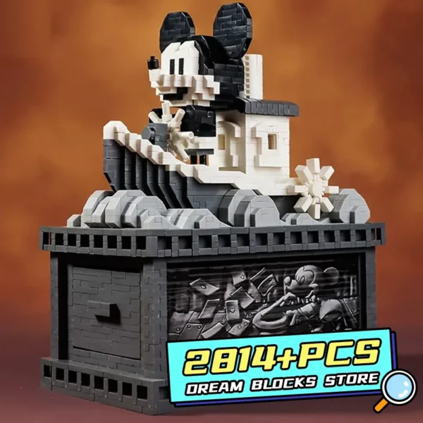 2814Pcs Mickey Mouse Diamond Building Blocks Retro Steamboat - Image 2