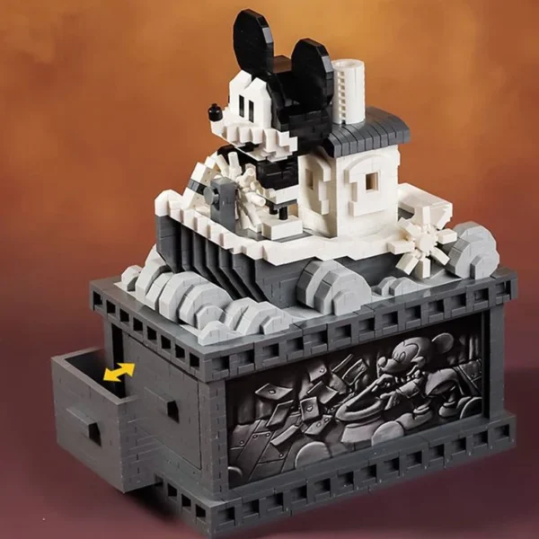 2814Pcs Mickey Mouse Diamond Building Blocks Retro Steamboat - Image 5