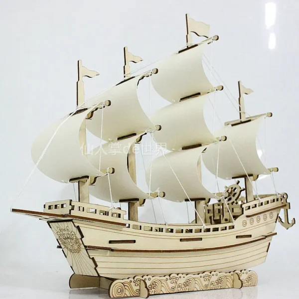 3D Wooden Puzzle Merchant Ship Building Block - Image 4