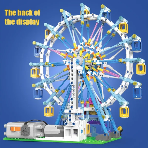 City Friends MOC Rotating Ferris Wheel Building Blocks Electric Bricks with Light - Image 2