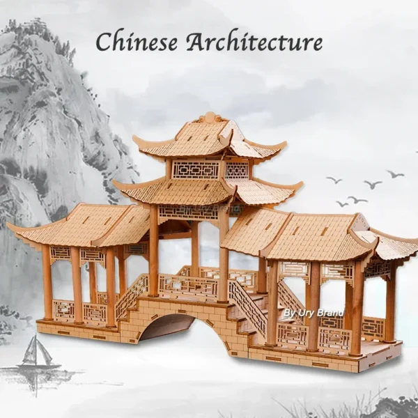 3D Wooden House Chinese Traditional Puzzle with Light - Image 5