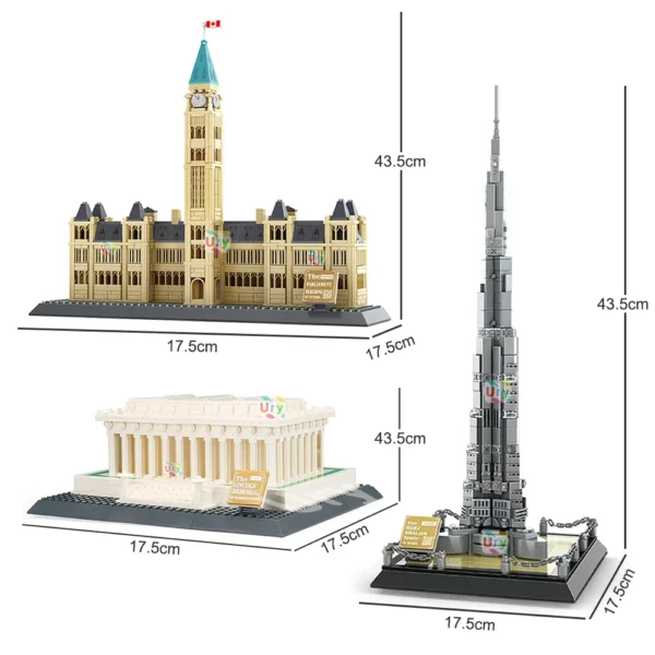 City Street View World Famous Architecture Notre Dame De Paris Model Building Blocks - Image 3