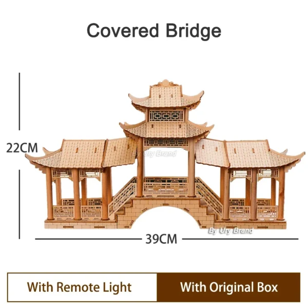 3D Wooden House Chinese Traditional Puzzle with Light - Image 8