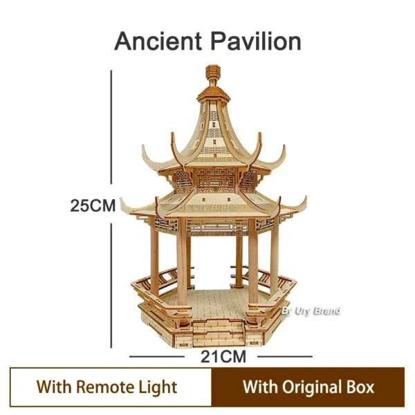 3D Wooden House Chinese Traditional Puzzle with Light - Image 11