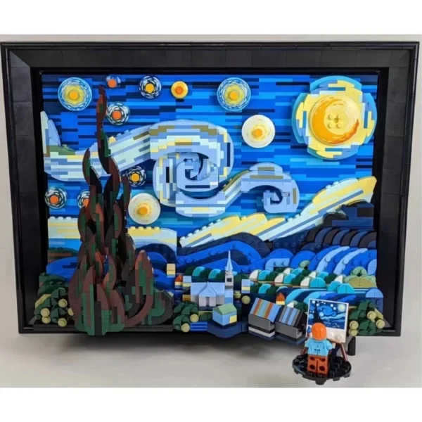 Vincent Van Gogh The Starry Night Building Blocks Art Compatible 21333 - Image 2