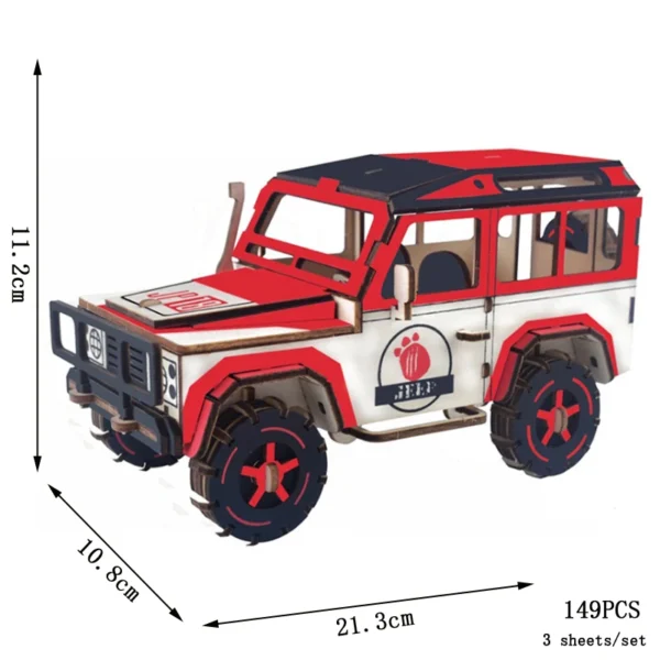 Retro Bus European-style Campervan 3D Wooden Puzzle - Image 27