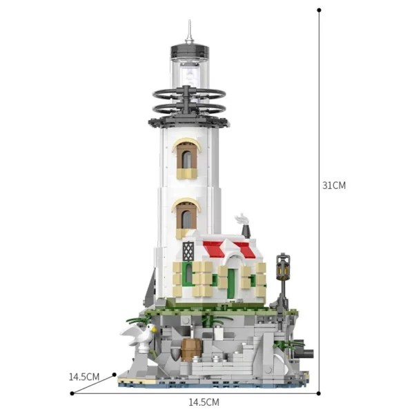 Sea Island Electric Lighthouse Building Blocks - 1092 Pcs - Image 4