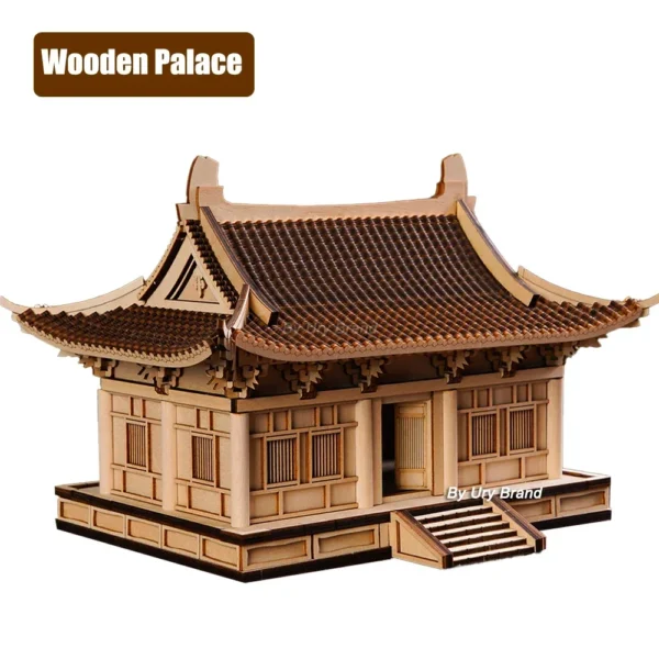 3D Wooden House Chinese Traditional Puzzle with Light