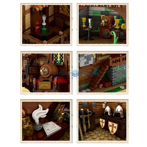 Medieval Tavern Modular Architecture Building Model Wood House Pub - Image 4