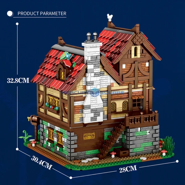 Medieval Tavern Modular Architecture Building Model Wood House Pub - Image 3