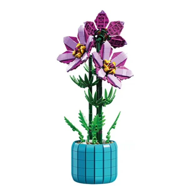 Bouquet Flower Cymbidium Faberi Bonsai Potted Plant Home Decoration Building Blocks - Image 13