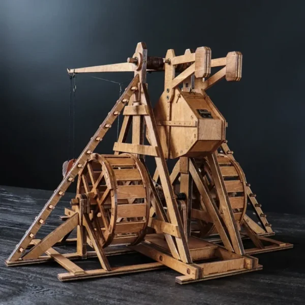 Rotary Counterweight Trebuchet Catapult Ancient Chariot Model Siege Car Wooden 3D Puzzle - Image 4