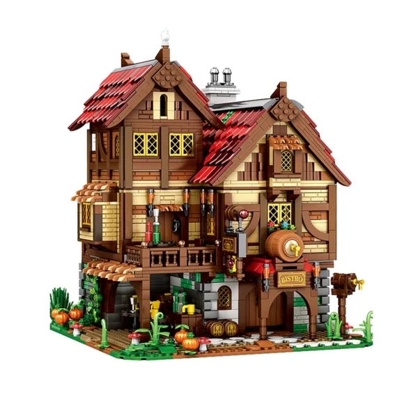 Medieval Tavern Modular Architecture Building Model Wood House Pub