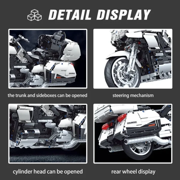 Gold Wing Touring  Motorcycle Technical Model Building Blocks MOC - Image 5