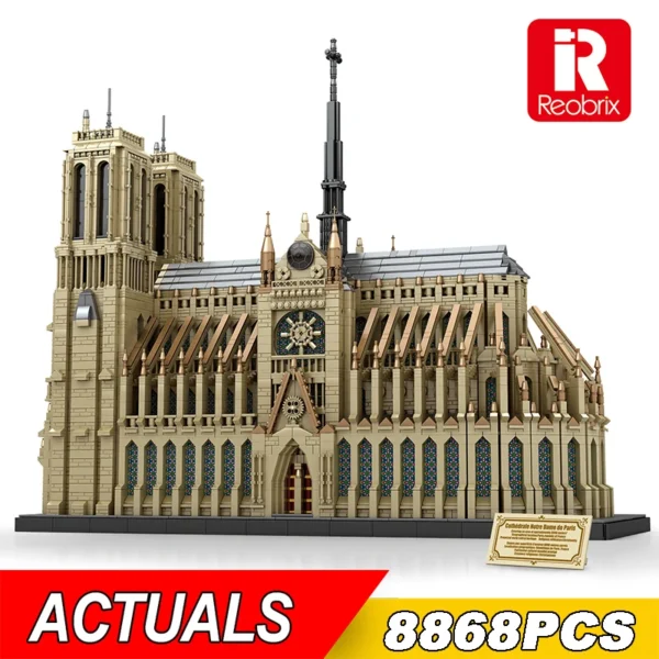 Notre Dame de Paris Model Building Blocks City Streetview Bricks - Image 2