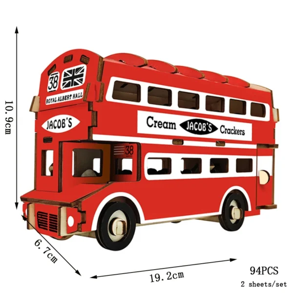 Retro Bus European-style Campervan 3D Wooden Puzzle - Image 29