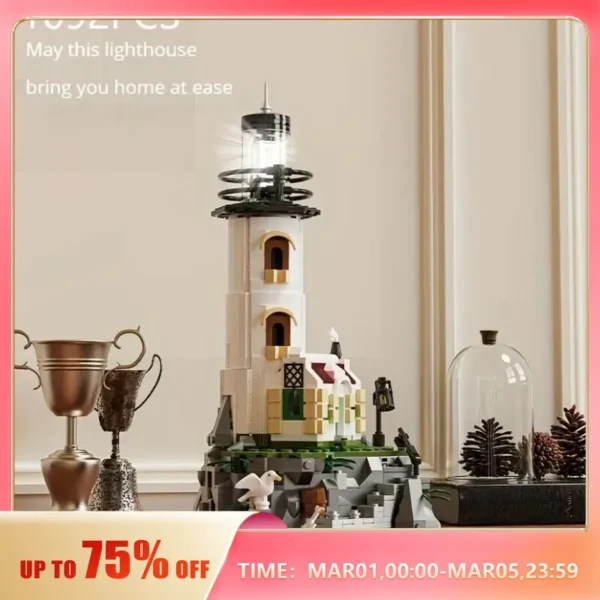 Sea Island Electric Lighthouse Building Blocks - 1092 Pcs