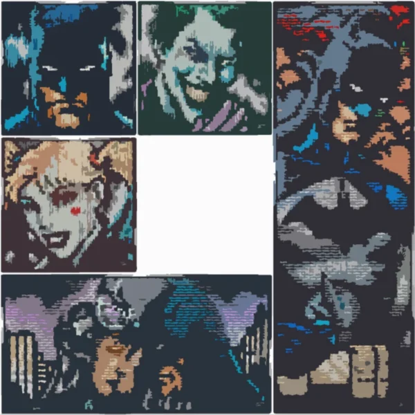 Batman Building Blocks Pixel Art Painting DIY Bricks Sets Classic Movie
