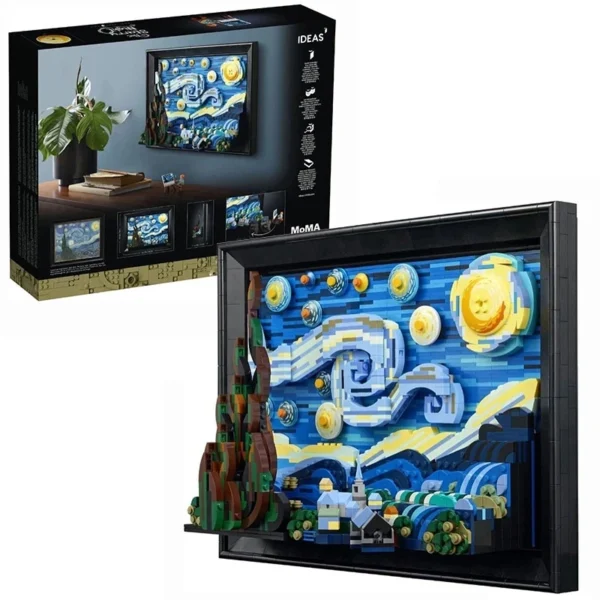 Vincent Van Gogh The Starry Night Building Blocks Art Compatible 21333 - Image 6
