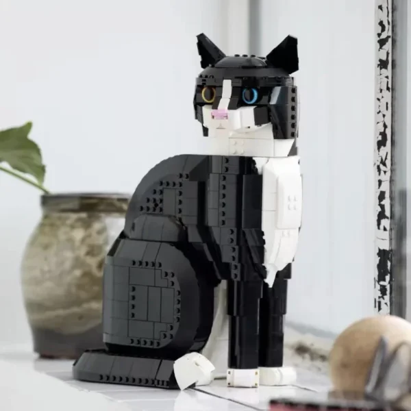 Ideas 21349 Cute Pet Tuxedo Cat Building Blocks - Image 3