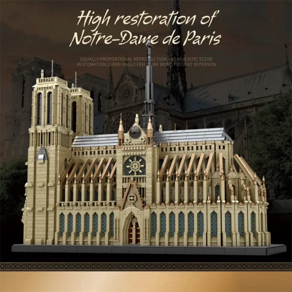 Notre Dame de Paris Model Building Blocks City Streetview Bricks - Image 5