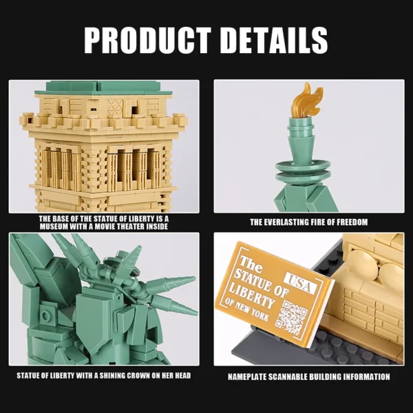 World Architecture Liberty Statue Model Building Blocks/Plastic Toys - Image 3