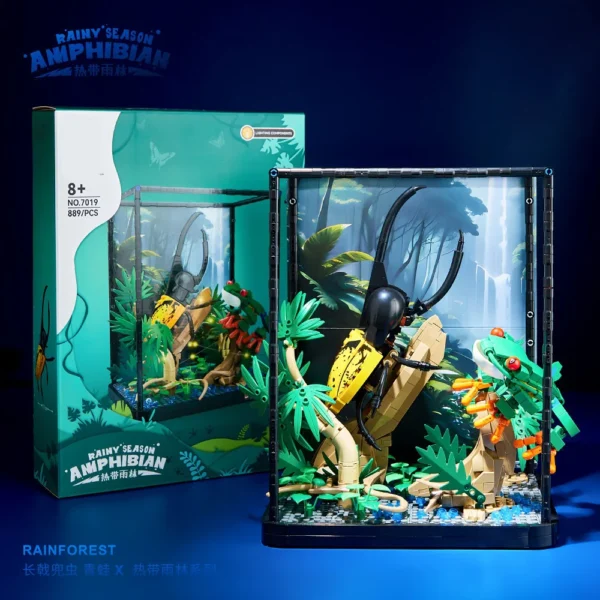 Sketching Ocean Turtle Fish Tank Aquarium Block Set Tropical Rainforest Insect Block Brick - Image 5