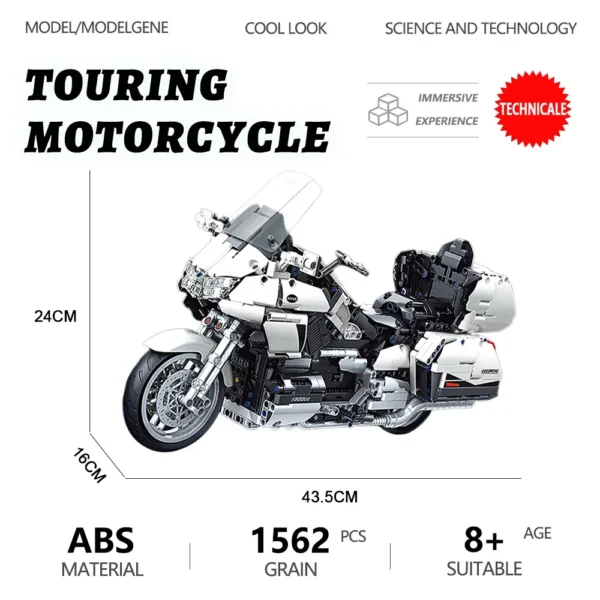 Gold Wing Touring  Motorcycle Technical Model Building Blocks MOC