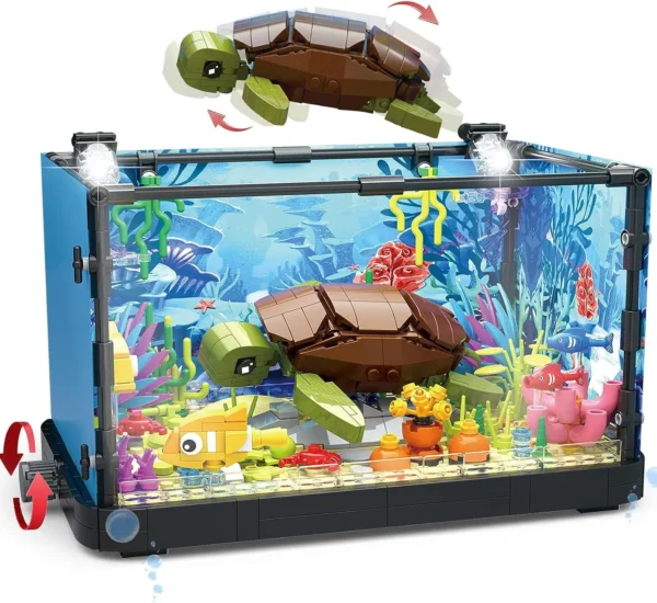 Sketching Ocean Turtle Fish Tank Aquarium Block Set Tropical Rainforest Insect Block Brick - Image 4