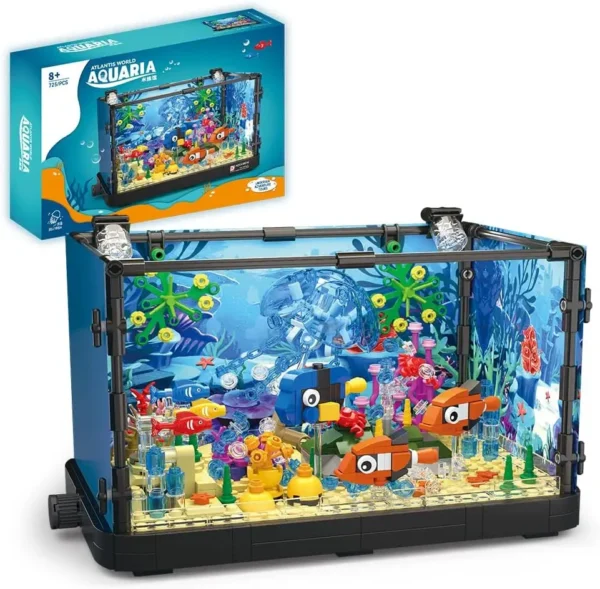 Sketching Ocean Turtle Fish Tank Aquarium Block Set Tropical Rainforest Insect Block Brick - Image 9