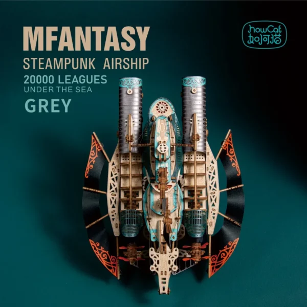 Fantastic Spaceship 3D Wooden Puzzle Steampunk Airship - Image 2