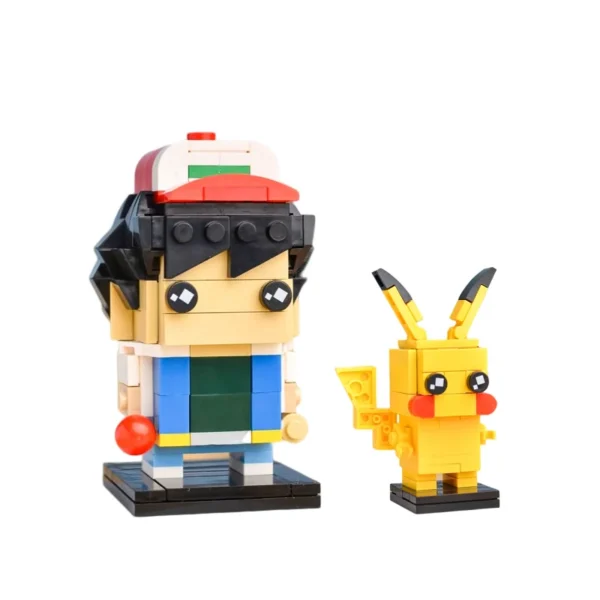 Pokemon Ash Ketchum With Pikachu BRICKHEADZ Building Blocks