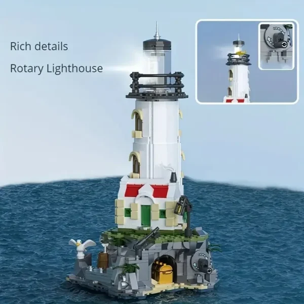 Sea Island Electric Lighthouse Building Blocks - 1092 Pcs - Image 3