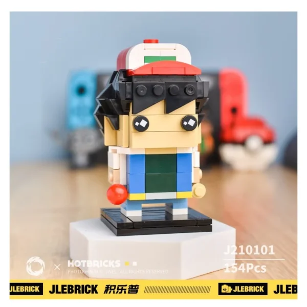 Pokemon Ash Ketchum With Pikachu BRICKHEADZ Building Blocks - Image 8