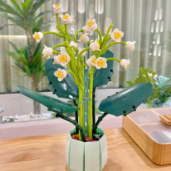 Bouquet Flower Cymbidium Faberi Bonsai Potted Plant Home Decoration Building Blocks - Image 12
