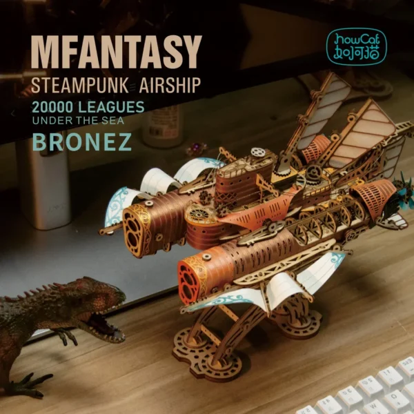 Fantastic Spaceship 3D Wooden Puzzle Steampunk Airship - Image 5