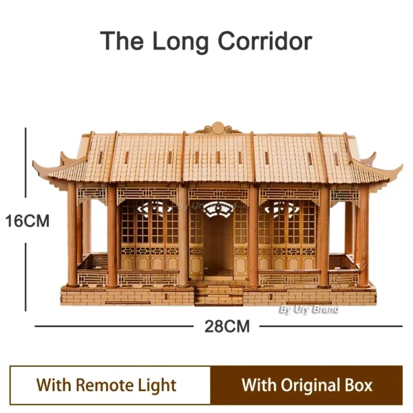 3D Wooden House Chinese Traditional Puzzle with Light - Image 9