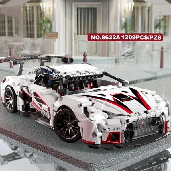 White Sports car Super Racing Building Blocks Brick model