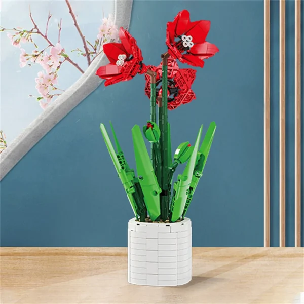 Bouquet Flower Cymbidium Faberi Bonsai Potted Plant Home Decoration Building Blocks - Image 18