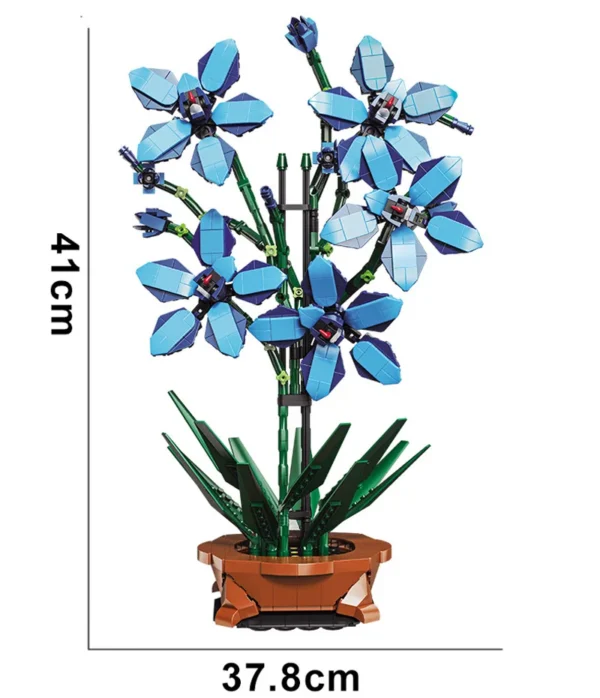 Bouquet Flower Cymbidium Faberi Bonsai Potted Plant Home Decoration Building Blocks - Image 2