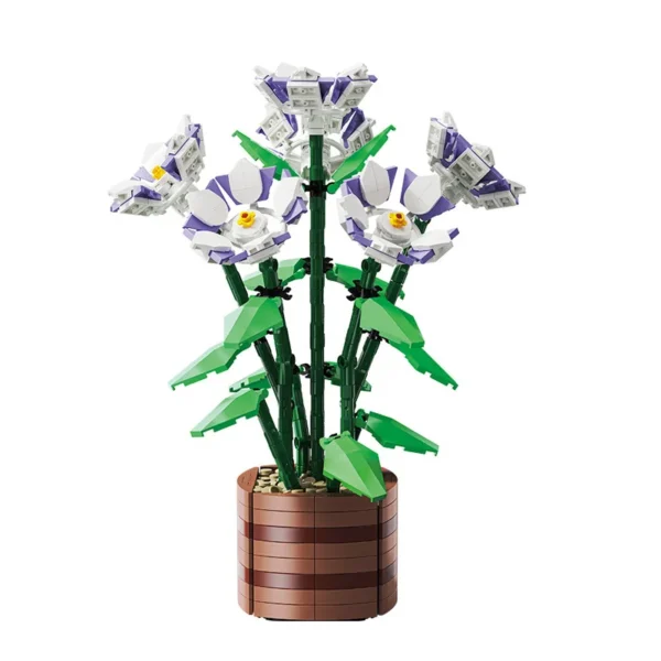 Bouquet Flower Cymbidium Faberi Bonsai Potted Plant Home Decoration Building Blocks - Image 10