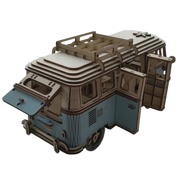 Retro Bus European-style Campervan 3D Wooden Puzzle - Image 6