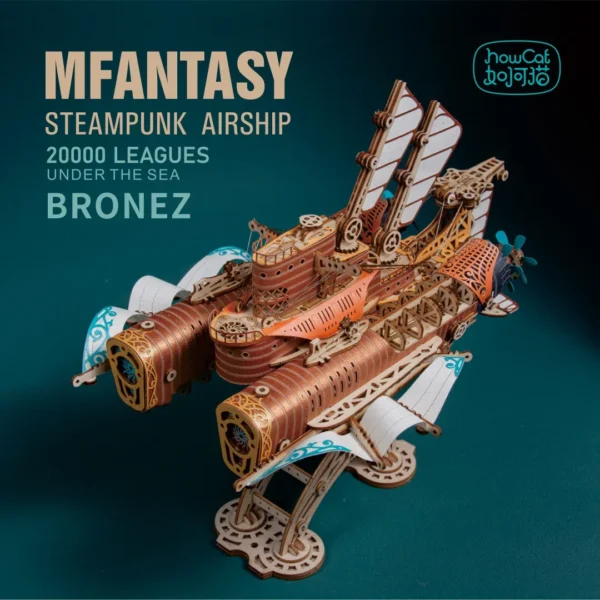 Fantastic Spaceship 3D Wooden Puzzle Steampunk Airship - Image 3