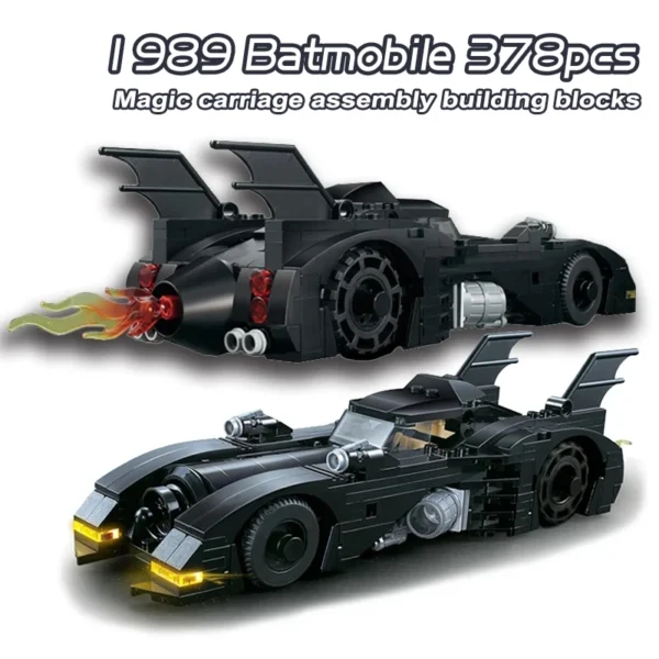 Series Batmobile Building Blocks 1989 Classic Bat Chariot Car - Image 2