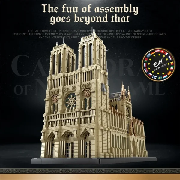 Notre Dame de Paris Model Building Blocks City Streetview Bricks - Image 4