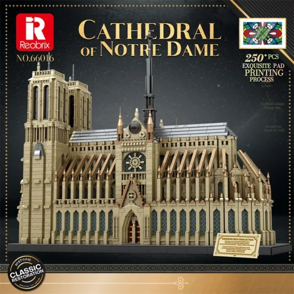Notre Dame de Paris Model Building Blocks City Streetview Bricks - Image 3