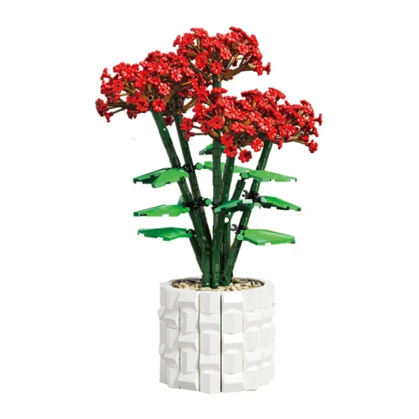 Bouquet Flower Cymbidium Faberi Bonsai Potted Plant Home Decoration Building Blocks - Image 7